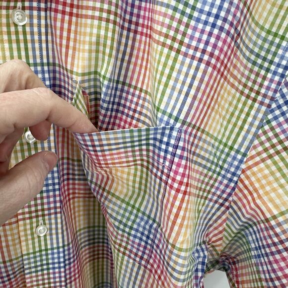 Cutter & Buck Shirt Mens XL Button Down Plaid Easter Spring Short Sleeves - Picture 4 of 9